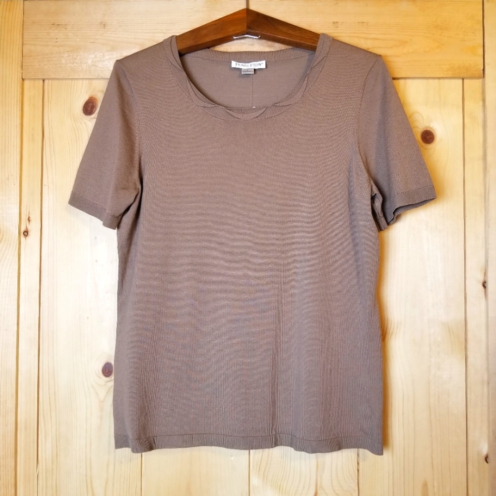 Pendleton Silk Blend Short Sleeve Lightweight Sweater Top NWT